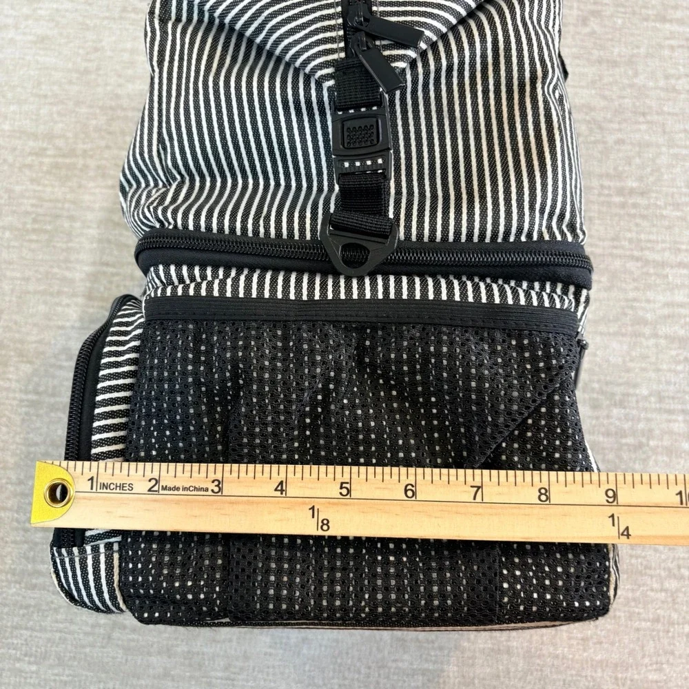 Luxja Breast Pump Bag Women OS Black White Pinstripe Insulated Professional
